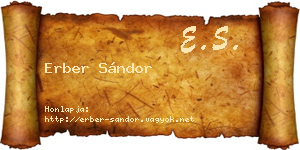 Erber Sándor névjegykártya